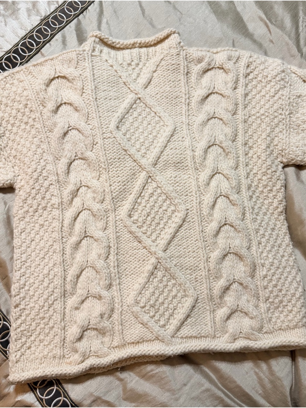Cream Cable Knit Sweater - Picture 4 of 7